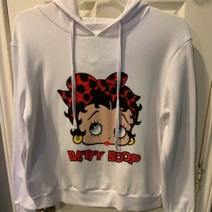 NWT BETTY BOOP WEARING A RED HEAD BANDMEDIUM HOODIE